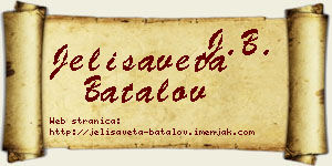 Jelisaveta Batalov vizit kartica